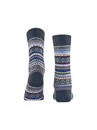 BURLINGTON | Chaussettes femme FAIR ISLE DELIGHT 36-41 claret | blau